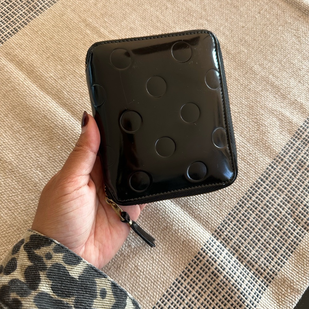 CDG Comme des Garçons Patent Black Leather Wallet